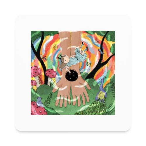 Falling into Jesus' Wonderland - Square Magnet