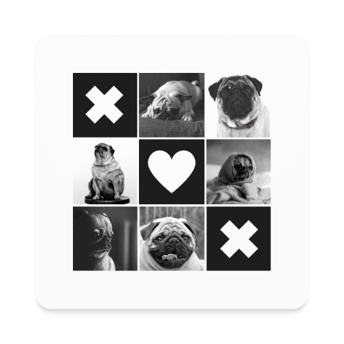 Pug love - Square Magnet