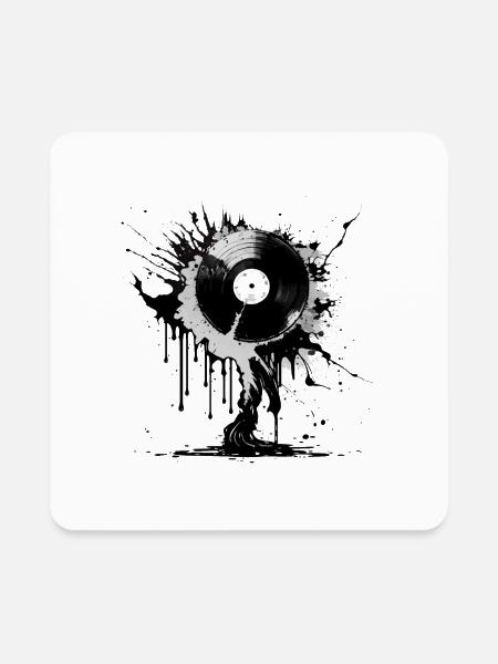 vinyl record collector - Square Magnet - white - Front