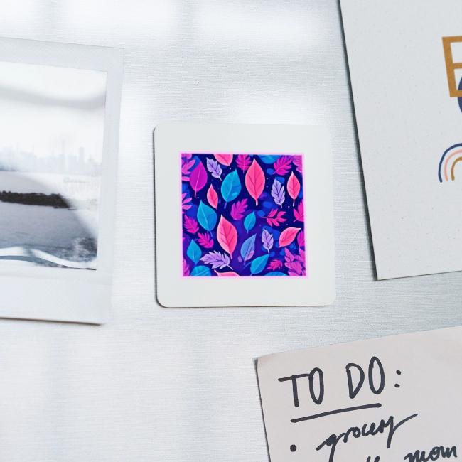 Whimsical Cartoon Leaves: Purple & Pink