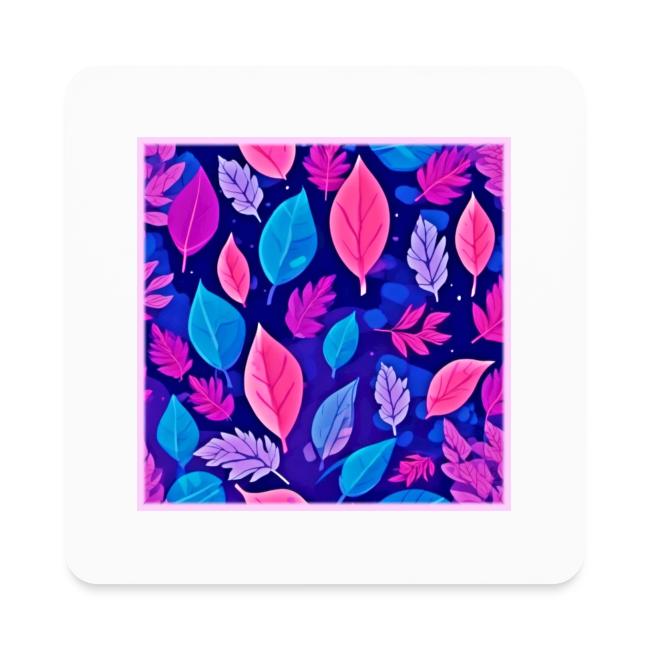 Whimsical Cartoon Leaves: Purple & Pink