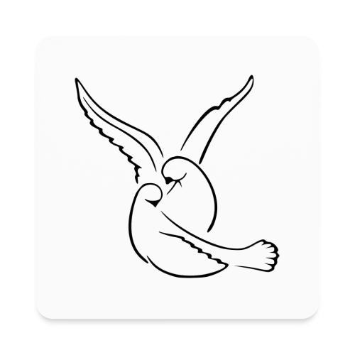 EMBRACED_TURTLEDOVES - Square Magnet