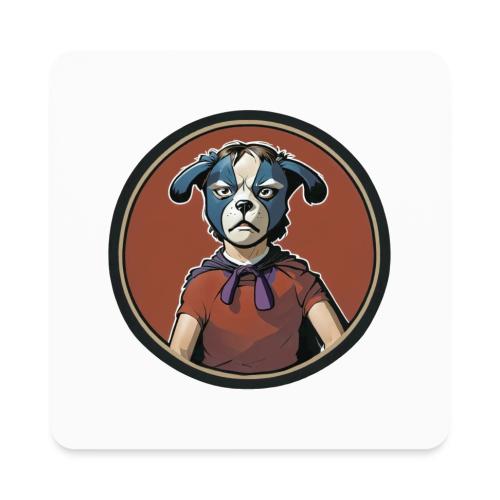 Dogboy Adventutes Red Circle Logo - Square Magnet