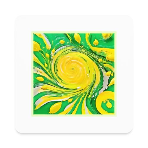 Lemon Tornado Design - Square Magnet