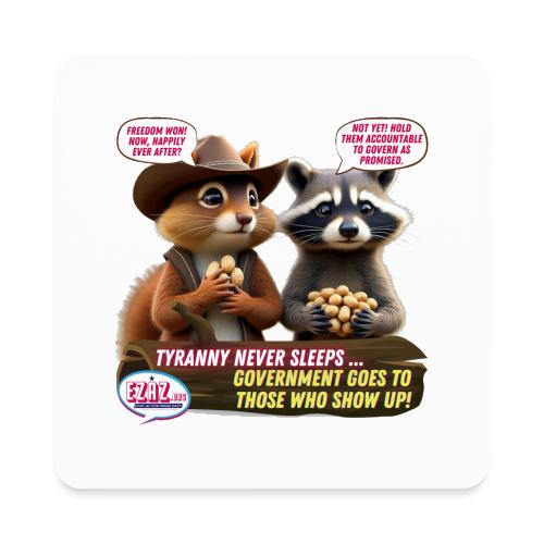 Freedom Squirrel and Raccoon - Square Magnet
