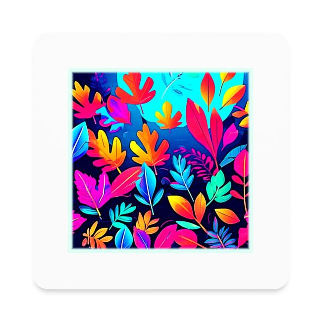 Neon Leaf Paradise Art