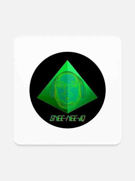 Sneeramid Head - Square Magnet - white - Front
