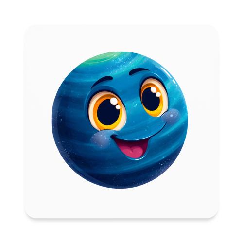 Smiling Blue Planet - Square Magnet