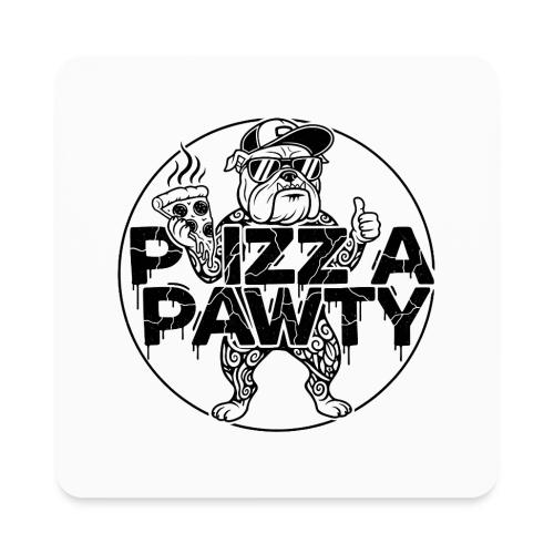 Pizza Pawty Bulldog T-Shirt | Funny Dog Pizza Tee - Square Magnet