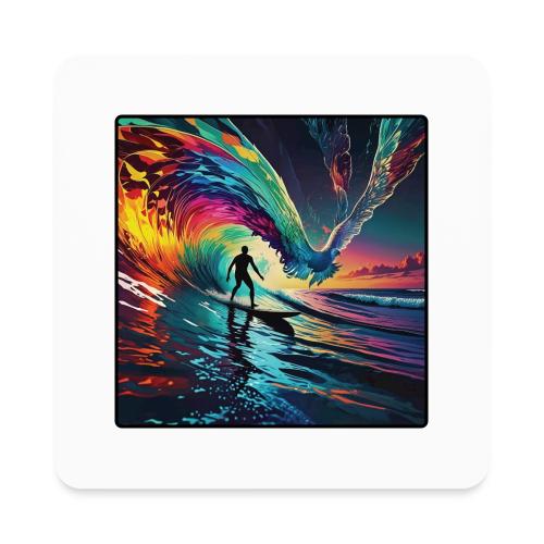 Avalon Rides A Flying Wave - Square Magnet