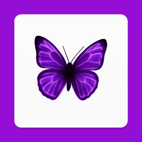 Neon Purple Butterfly - Square Magnet