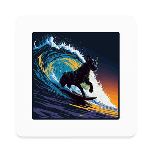 Black Dog Dawn Patrol - Square Magnet