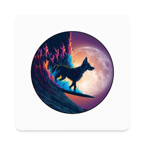Black Dog Dropping In - Square Magnet