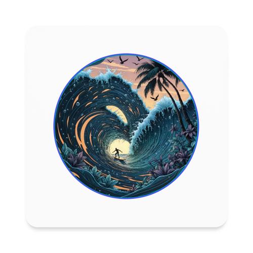 Double Barrel Flower Wave - Square Magnet