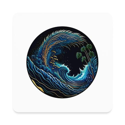 Leaf Wave - Square Magnet