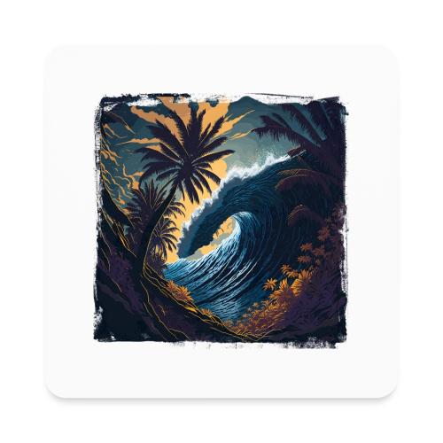 Moonlight Jungle Wave - Square Magnet