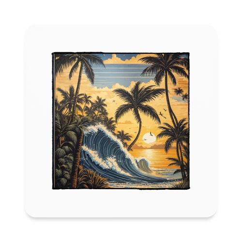 Jungle Wave Sunrise - Square Magnet