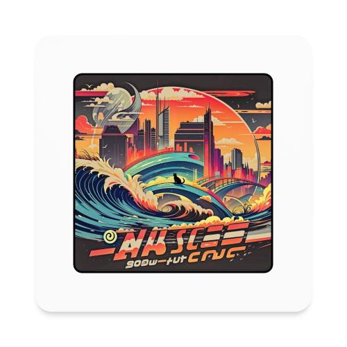 Wavecat City - Square Magnet