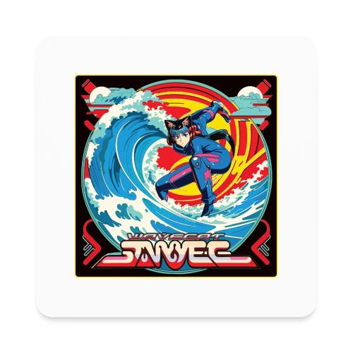 Anime Wavecat Surfer - Square Magnet