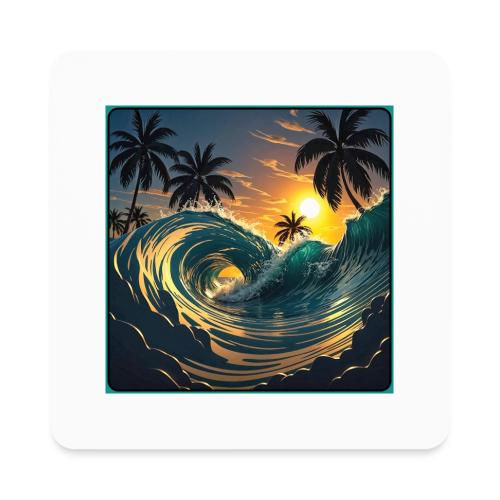 Liquid Morning Wave - Square Magnet