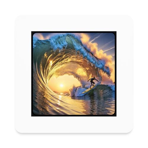 Morning Gold Full-Pipe Wave - Square Magnet