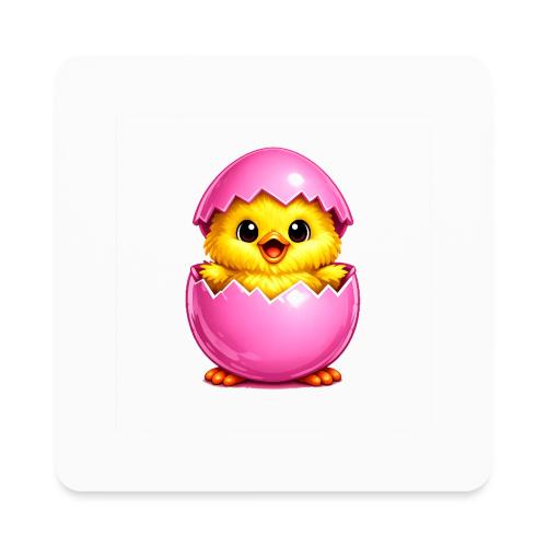 Easter Chick Pink - Square Magnet