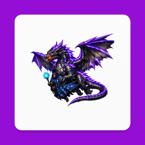 Neon Dragon and Battle Mage - Square Magnet