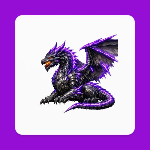 Neon Dragon at Rest - Square Magnet