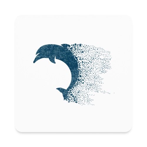 South Carolina Dolphin in Blue - Square Magnet