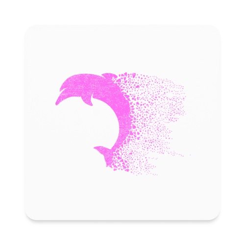 South Carolin Dolphin in Pink - Square Magnet