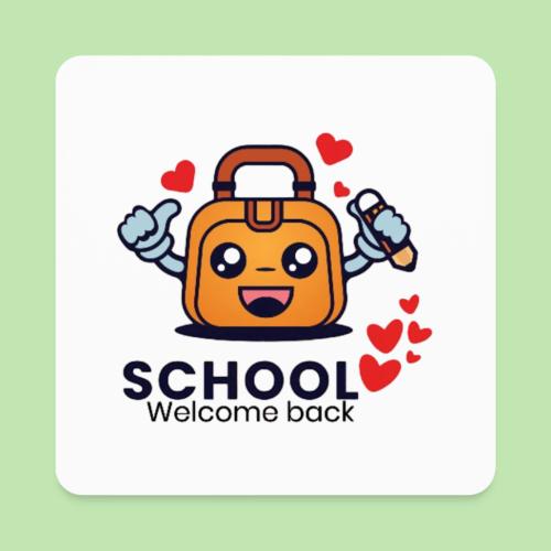 first day of school outfit- school Welcome back - Square Magnet