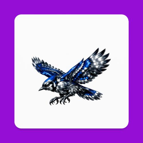 Silver Blue Jay Dive - Square Magnet