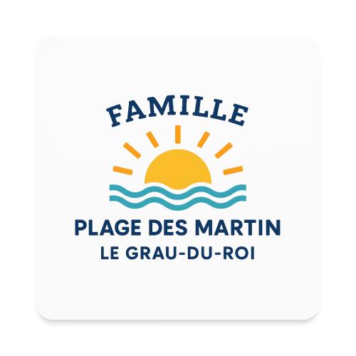 Family Beach Shirt – Plage des Martin Design - Square Magnet