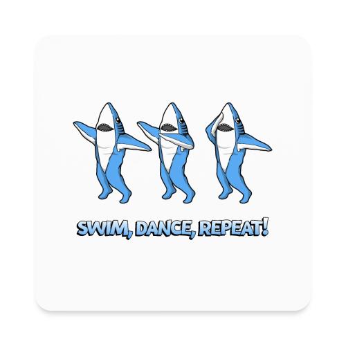 Dancing Sharks - Swim, Dance, Repeat - Square Magnet