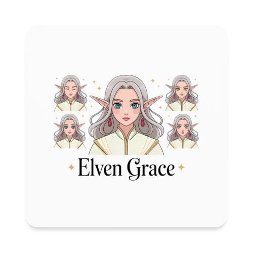 Elven Grace Fantasy Elf Maiden Graphic Magic - Square Magnet