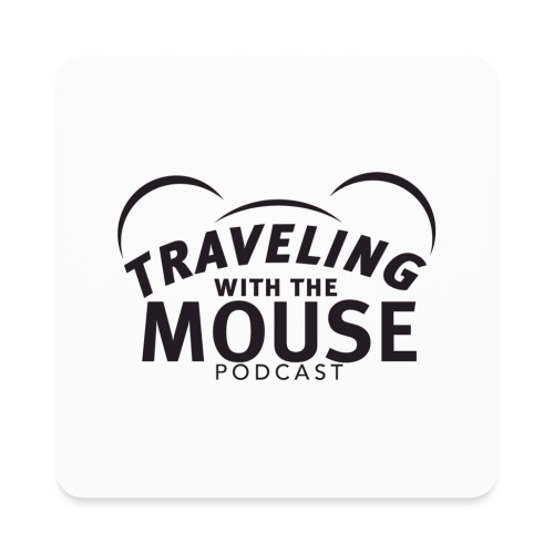 TravelingWithTheMouse logo transparent blk LG Crop - Square Magnet