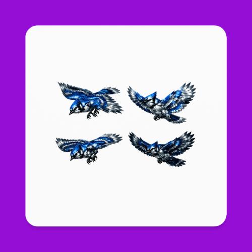 Silver Blue Jay Flight Stages - Square Magnet