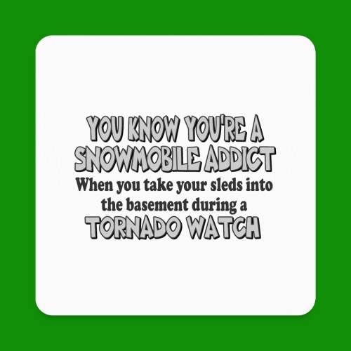 Snowmobile Tornado Watch - Square Magnet