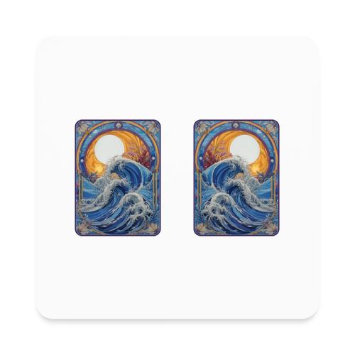 Art Nouveau Wave - Square Magnet