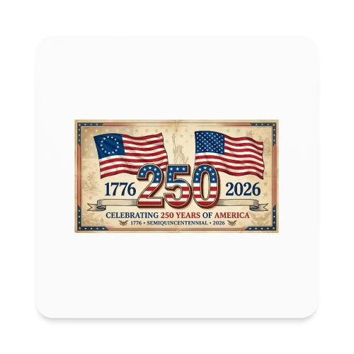 USA 250th Anniversary Flags Emblem - Square Magnet