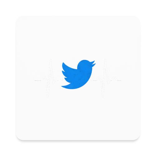 Social Media Heartbeat Blue Bird Graphic - Square Magnet