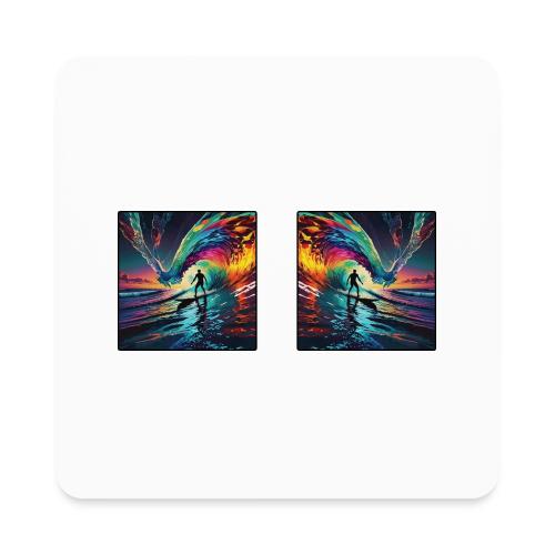 Avalon Surfs A Winged Wave - Square Magnet