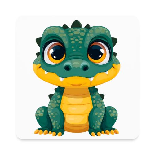 Smiling Cartoon Alligator - Square Magnet