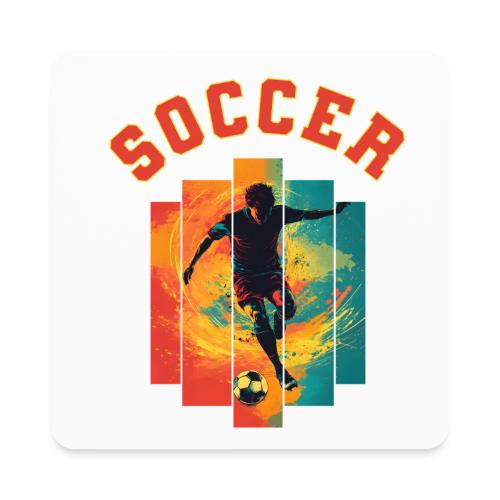 Soccer Heartbeat - Square Magnet