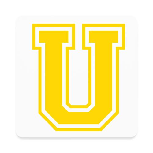 Letter U – Capital Athletic Alphabet Monogram - Square Magnet