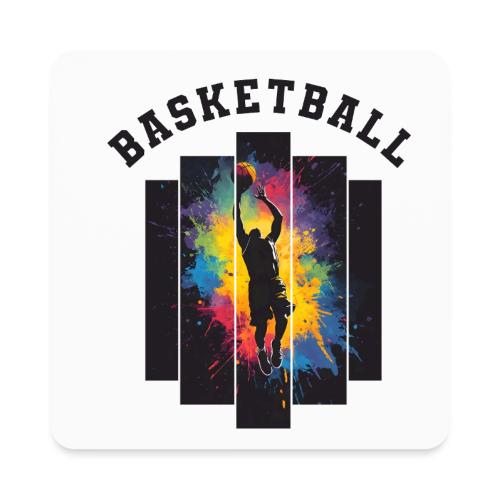 Basketball Slam Dunk Splash Design - Square Magnet