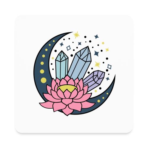 Half A Moon, Healing Crystals Lotus Flower - Square Magnet
