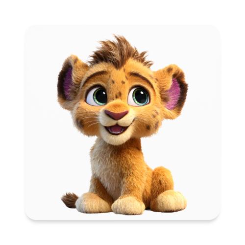 Sweet Lion Cub - Square Magnet