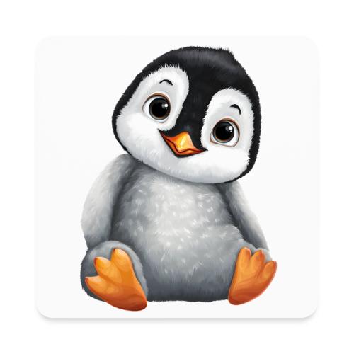 Innocent Penguin Sitting - Square Magnet