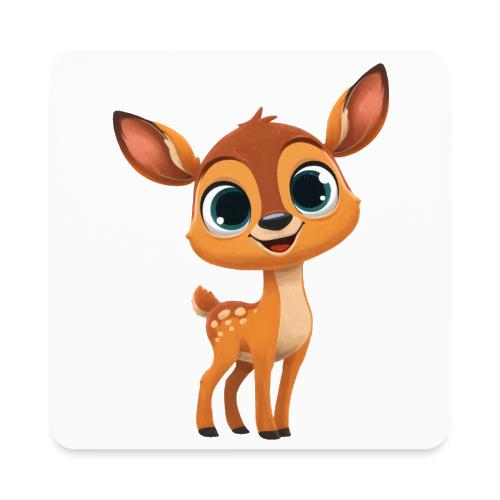 Cute Cartoon Deer with Joyful Big Eyes - Square Magnet